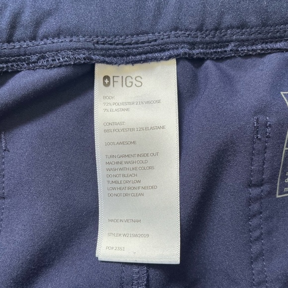 FIGS Yola Scrub Pants Yoga Style Size L | Navy High-Waisted, Comfortable Fit - Picture 6 of 12